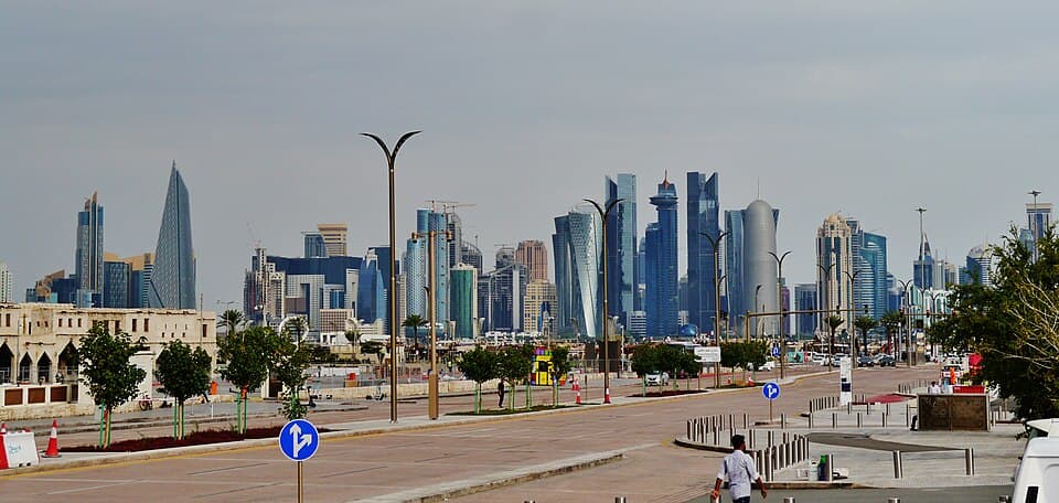 The Doha skyline, where he announced he was buying a home.